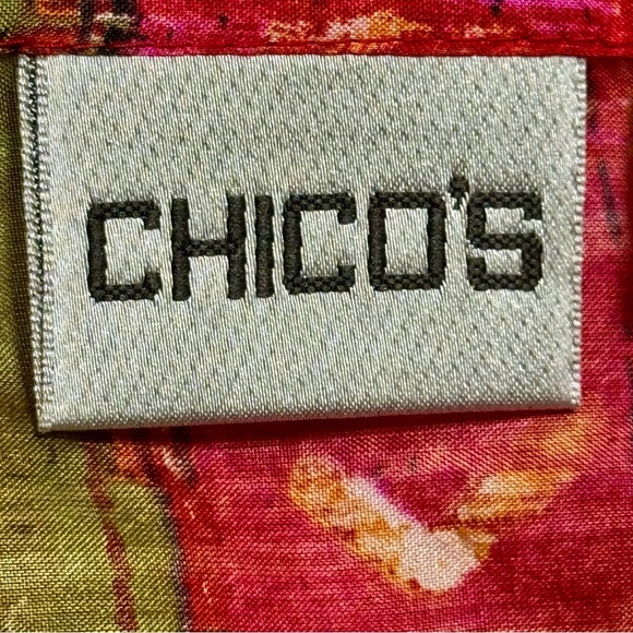 Chico’s Silk Bohemian Multicolored Beaded Ethnic Print Lightweight Scarf - Picture 5 of 6